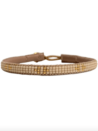 Ibu Jewels Smykker Håndlavet perle armbånd - Ben antique beige - CF02 - Ibu Jewels