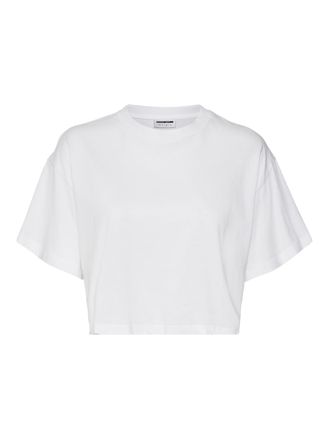 Se Hvid Crop T-shirt - Malena Hvid - Noisy May hos stilkompagniet.dk