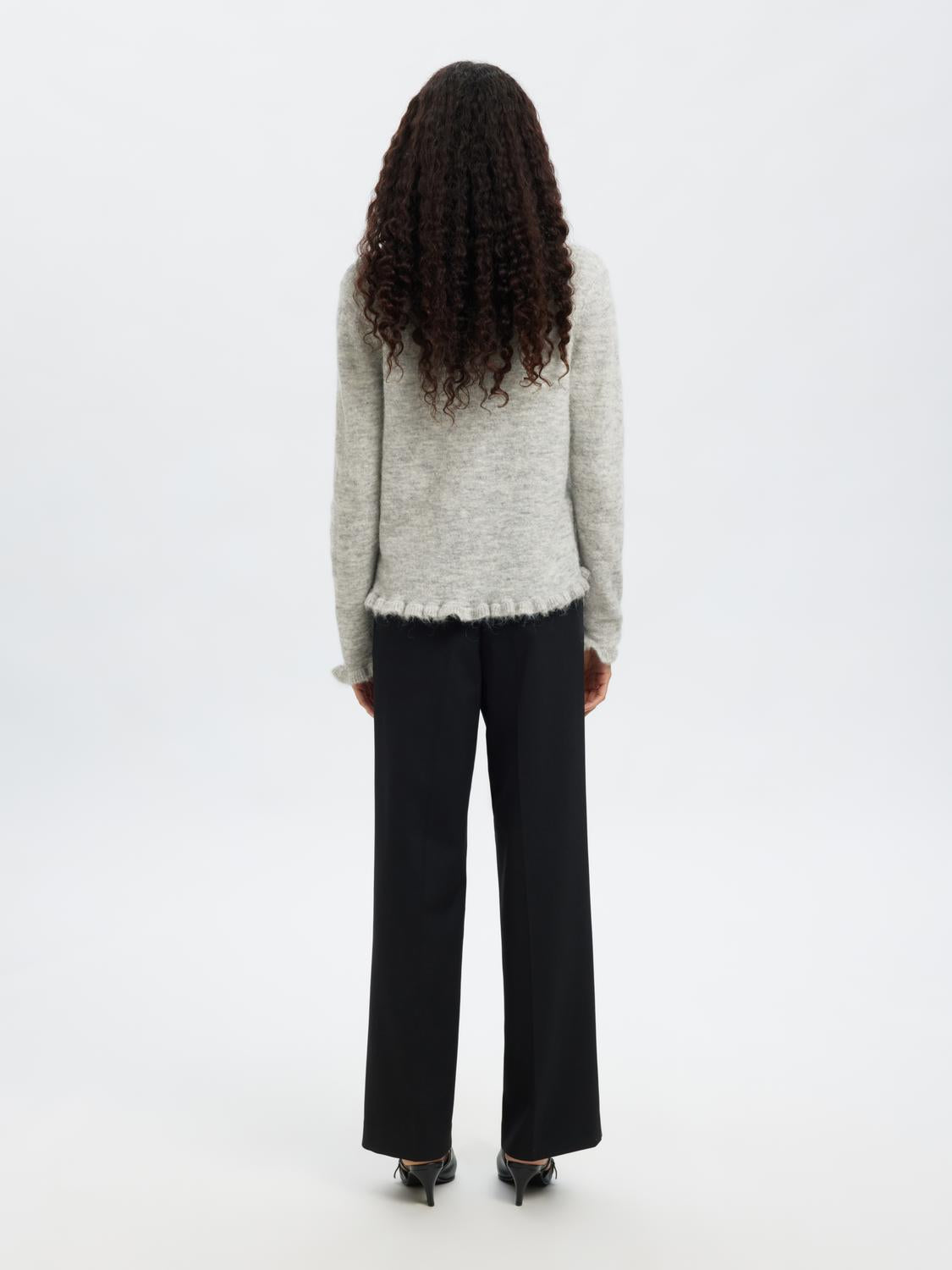 Selected Femme - Cardigan - Light grey melange - Lulu Frill