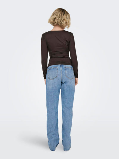 Only - Bluse - Brun - Lone Knot top