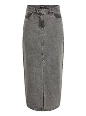 Long Denim skirt - Gray melange Danu - Pieces