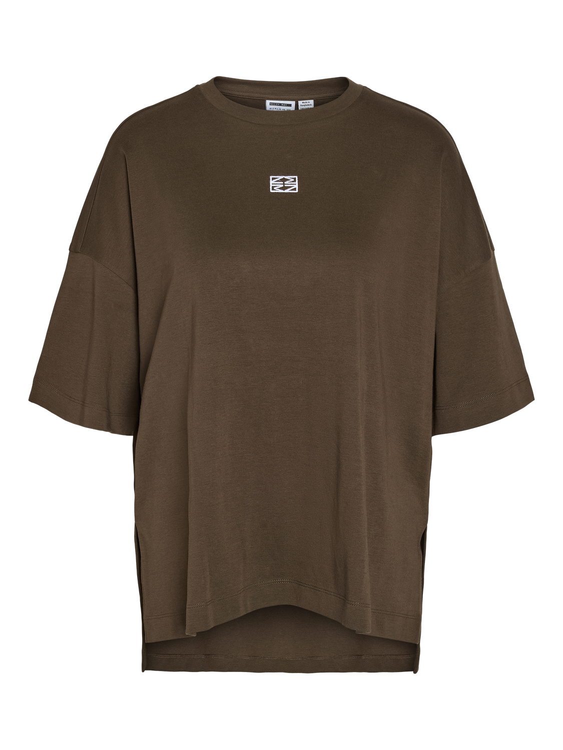 Noisy May - T-shirt - Brun - Kim S/S Slit - Stilkompagniet.dk