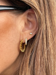 Andcopenhagen - Earrings hoops - 18 carat gold plated 925 sterling silver - Mary