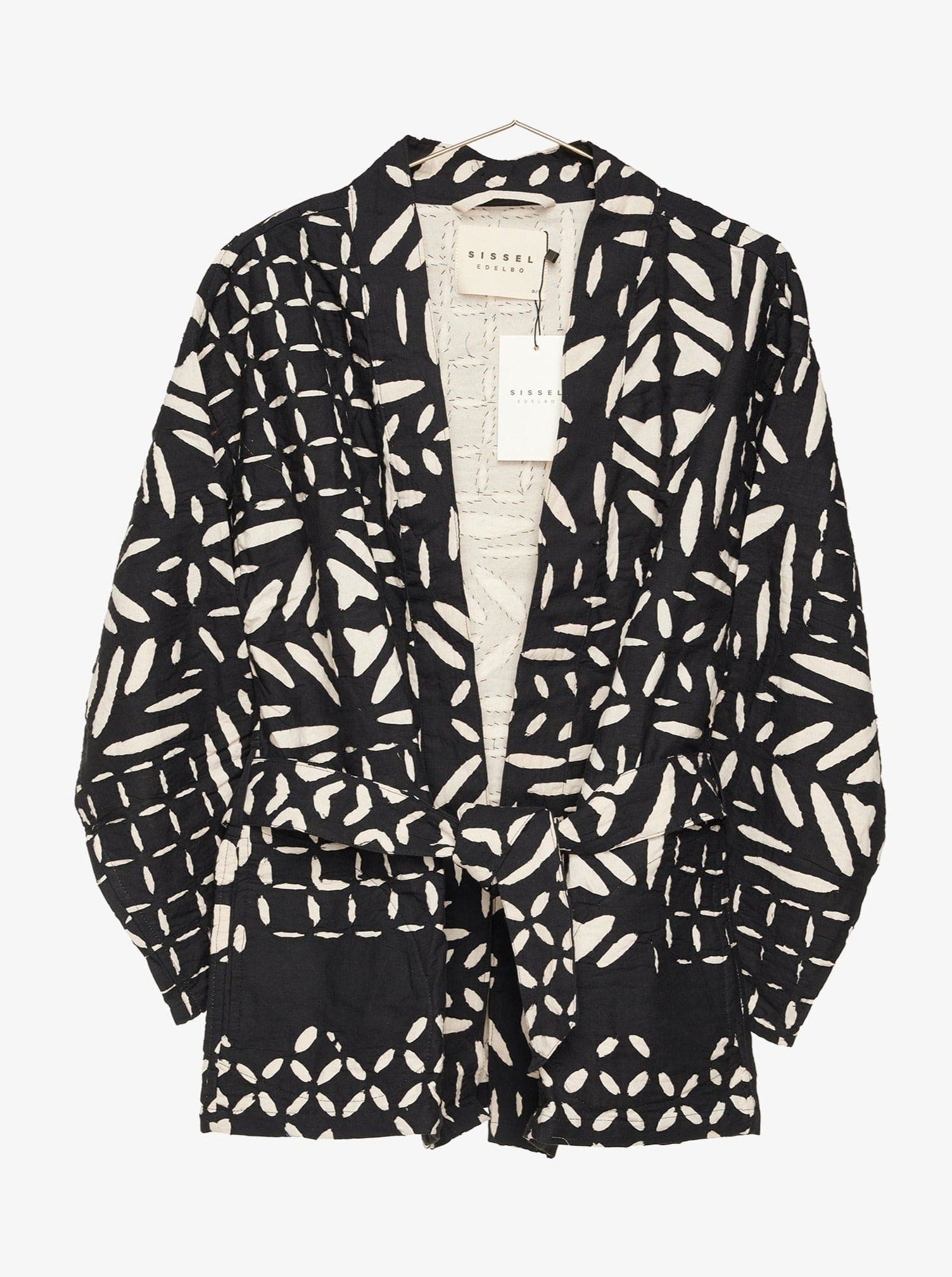 Mønstret bomulds jakke Aura blanket jacket - Sissel Edelbo sss - sort/hvid (Bemærk Preorder)