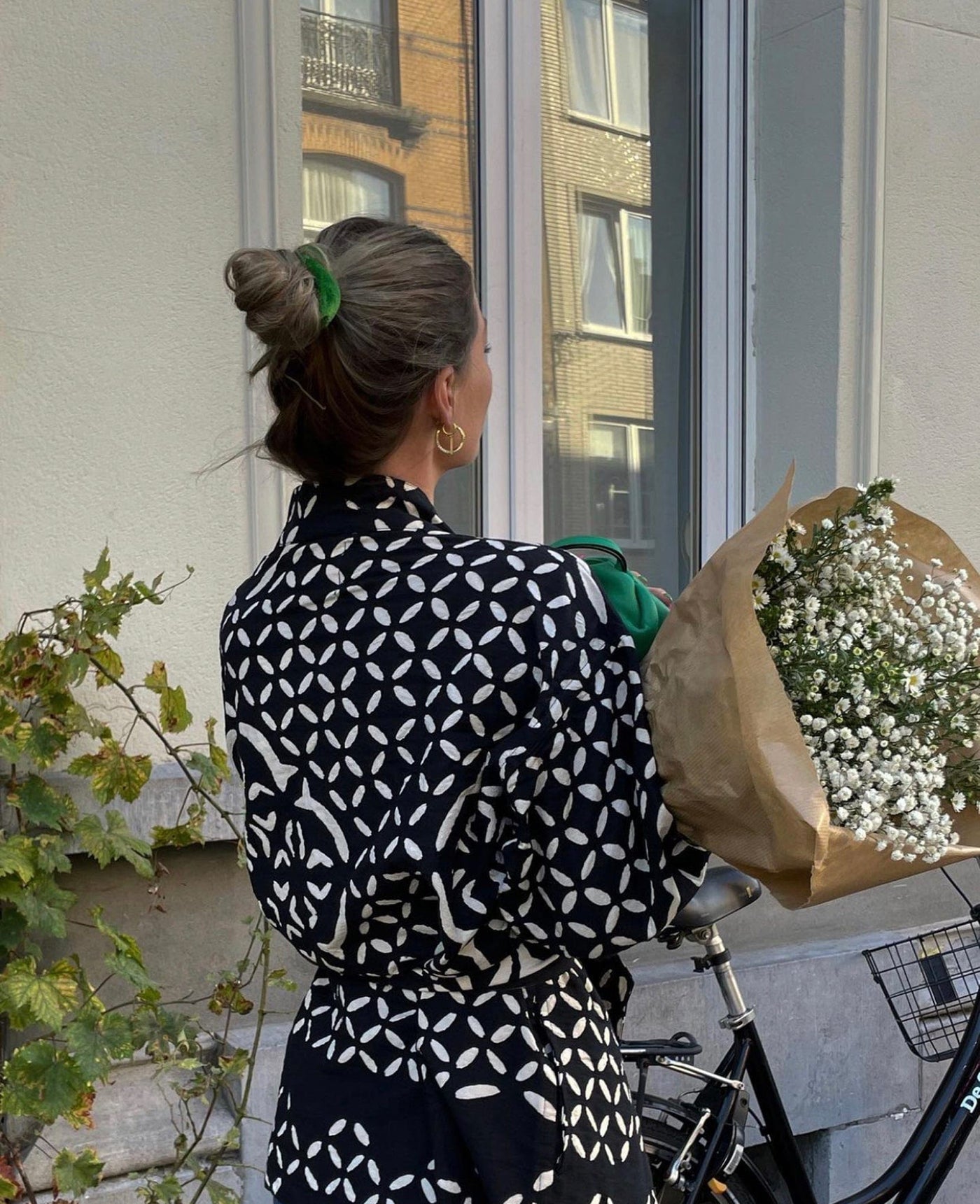 Sissel Edelbo Jakker Mønstret bomulds jakke - Sissel Edelbo Aura blanket jacket - sort/hvid