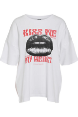 Noisy May - Tshirt - Kiss Me - White - IDA KIM