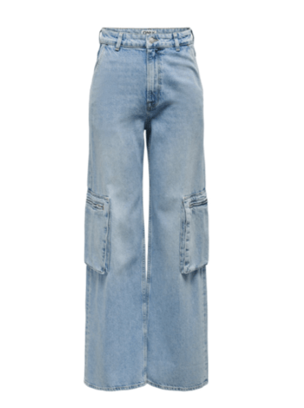 Only Underdele Only - Hope Vidde Cargo Jeans - Light Blue Denim