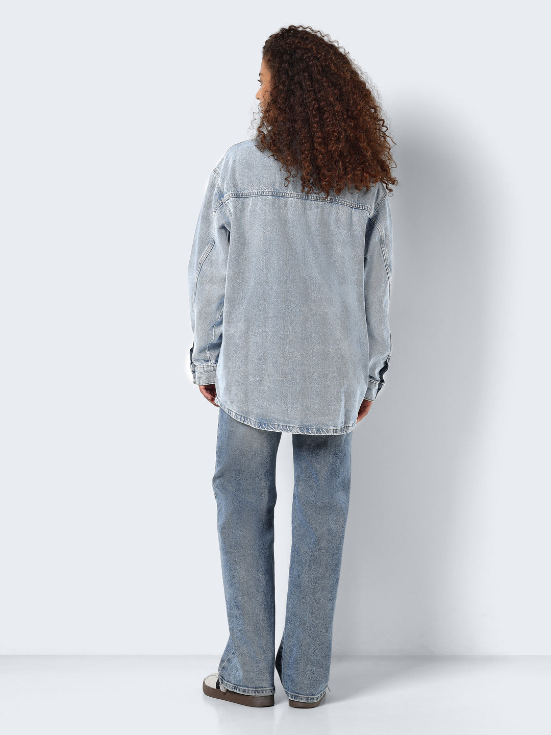 Camicia Giacca In Denim Noisy May NMALVA L/S: Maniche Lunghe, Vestibilità Regular, Blu Denim - Taglie Extra