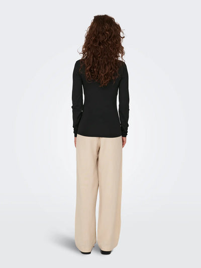 Only - Bluse - Two way deep neck - Black - Ea