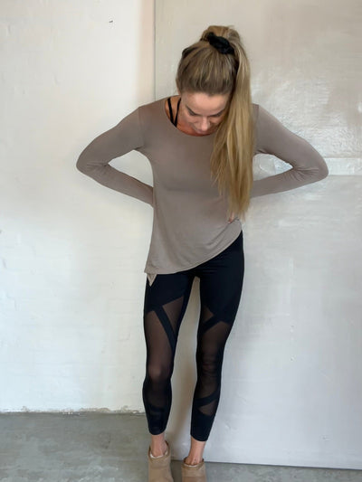 Sassy Copenhagen fitness Sassy Copenhagen - Soft leggings med lommer - Fitness shape wear - Beige