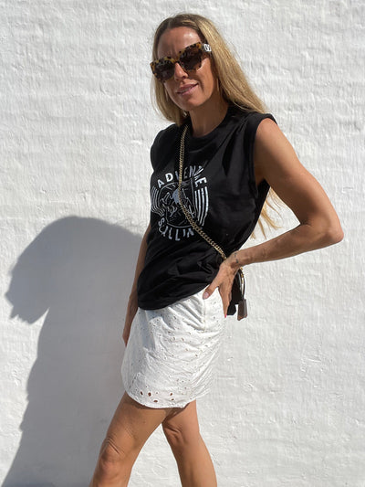 Sassy Copenhagen t-shirts & toppe Tank top - Sort med print - Kajsa - Sassy Copenhagen