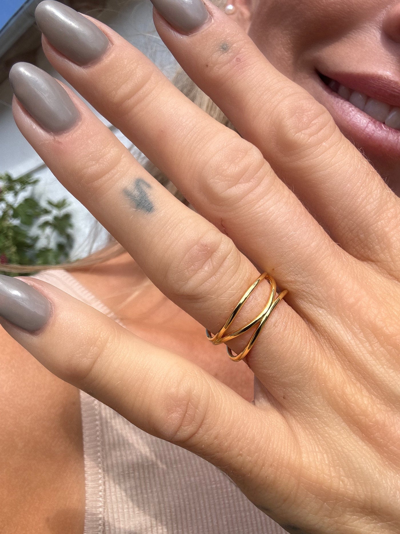 Andcopenhagen Smykker Twistet ring -  Lea - Guldbelagt - Andcopenhagen (Bemærk preorder)