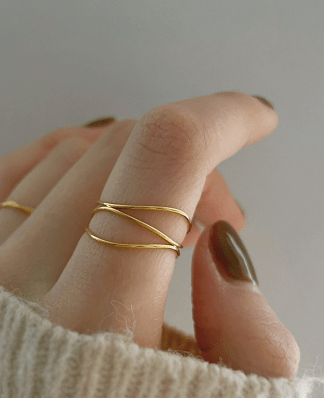 Andcopenhagen Smykker Twistet ring -  Lea - Guldbelagt - Andcopenhagen (Bemærk preorder)