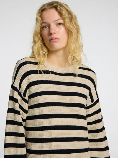 Selected Femme - Kjole - Strik birch stripe - Fina