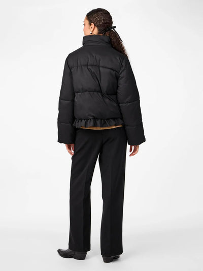 YAS - Winter jacket - Short black with frills - Malino