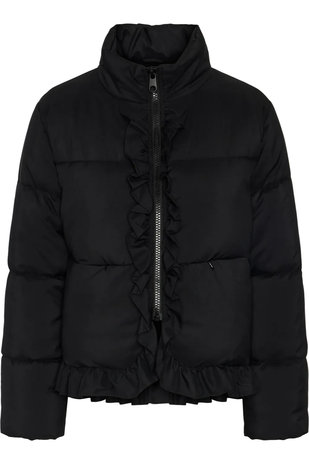 YAS - Winter jacket - Short black with frills - Malino