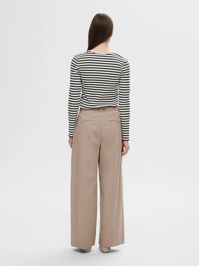Selected Femme - Bluse - Sort/Hvid - Anna