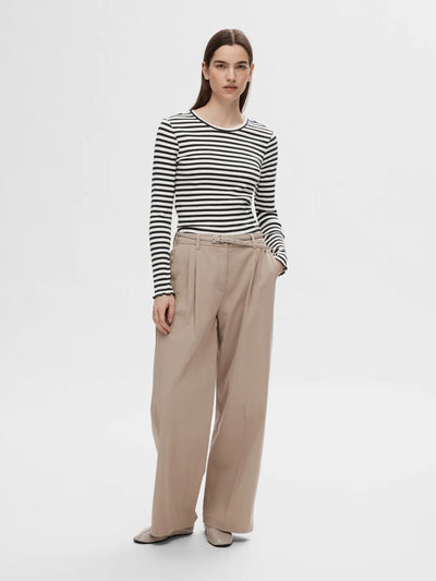 Selected Femme - Bluse - Sort/Hvid - Anna
