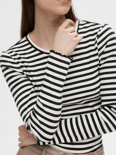Selected Femme - Bluse - Sort/Hvid - Anna