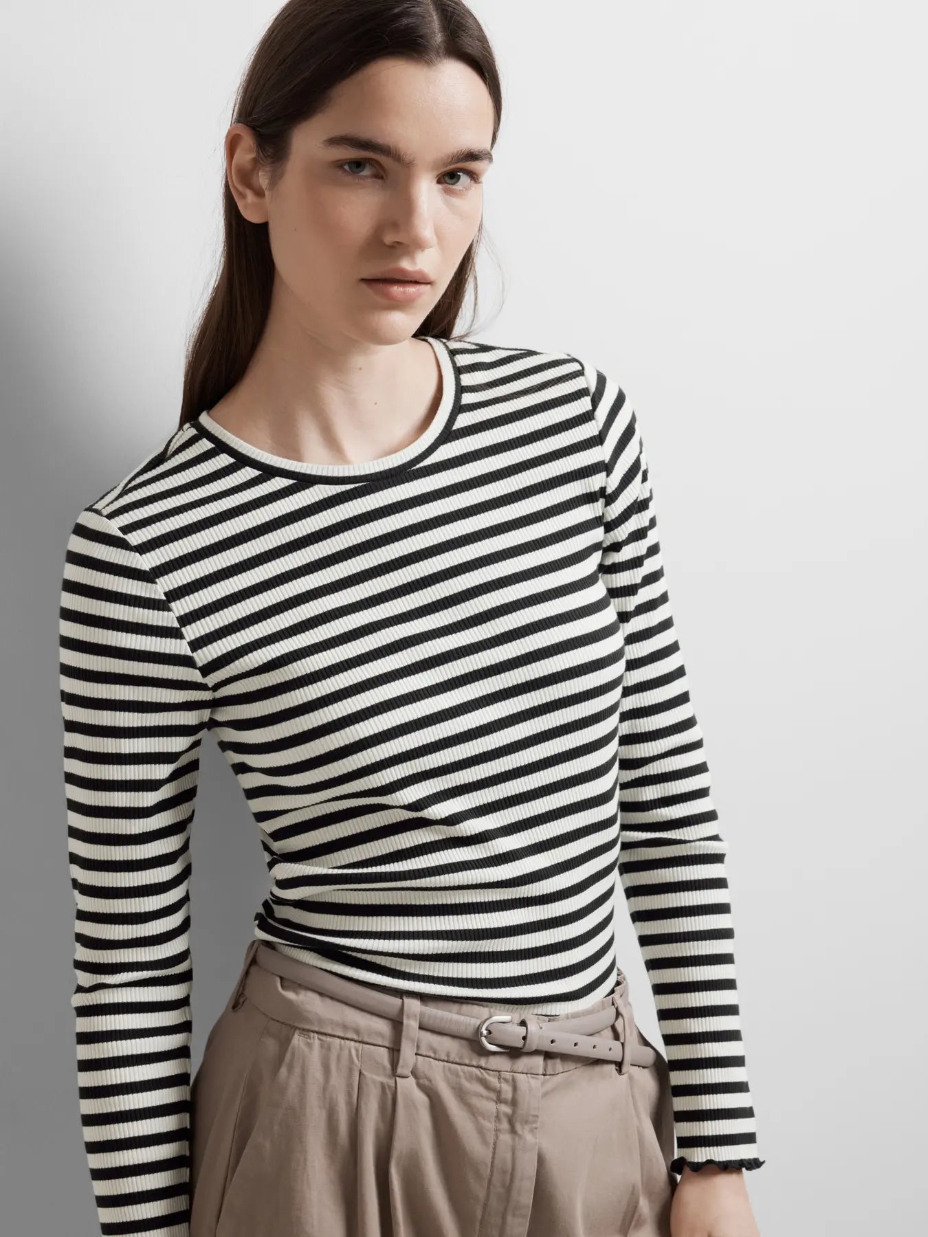 Selected Femme - Bluse - Sort/Hvid - Anna