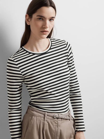 Selected Femme - Bluse - Sort/Hvid - Anna