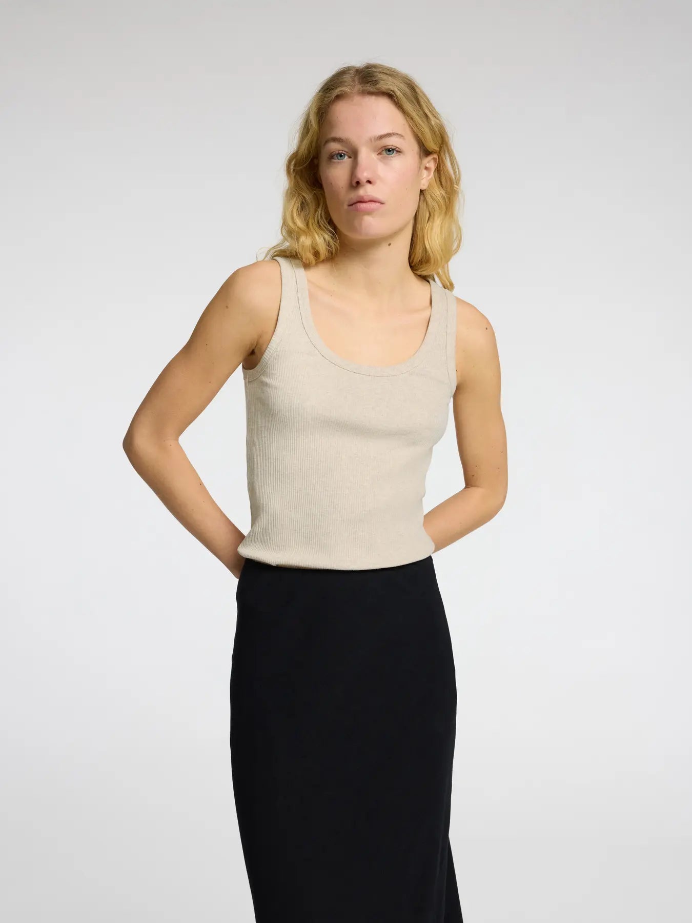 Black Strap top - Anna - Selected Femme